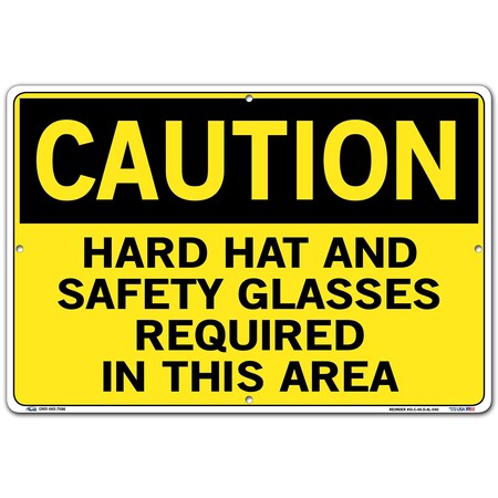 Vestil Sign, Caution, 18.5x12.5", Aluminum, .040, SI-C-46-D-AL-040 SI-C-46-D-AL-040